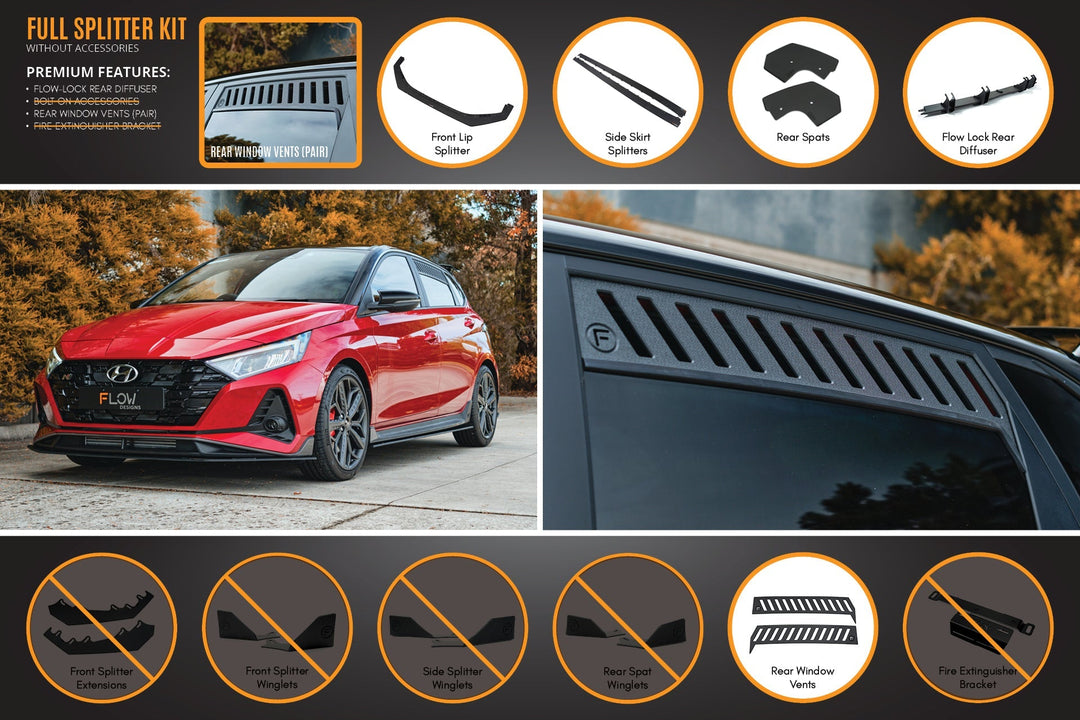 i20 N BC3 Full Lip Splitter Set - Image 3 by Flow Design