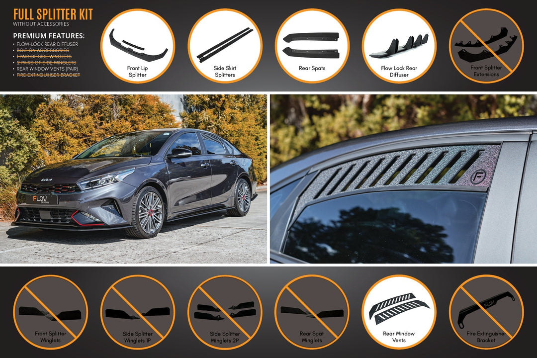 Cerato GT Sedan FL Full Lip Splitter Set - Image 3 by Flow Design