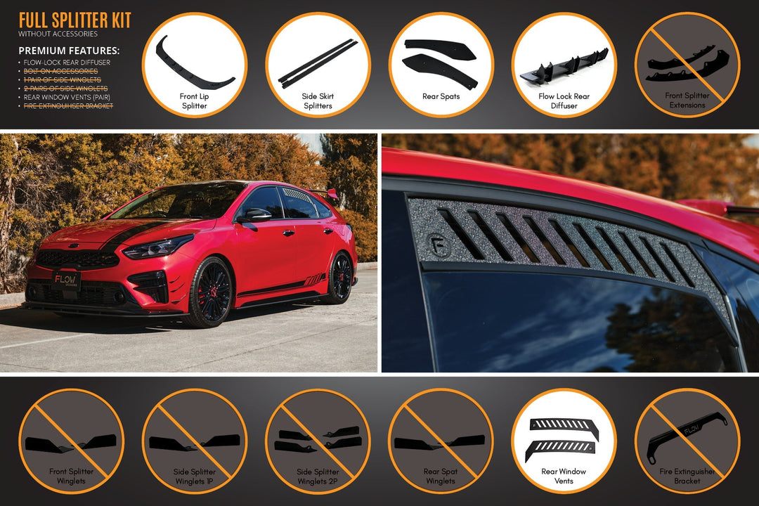 Cerato GT Hatch PFL Full Lip Splitter Set - Image 3 by Flow Design