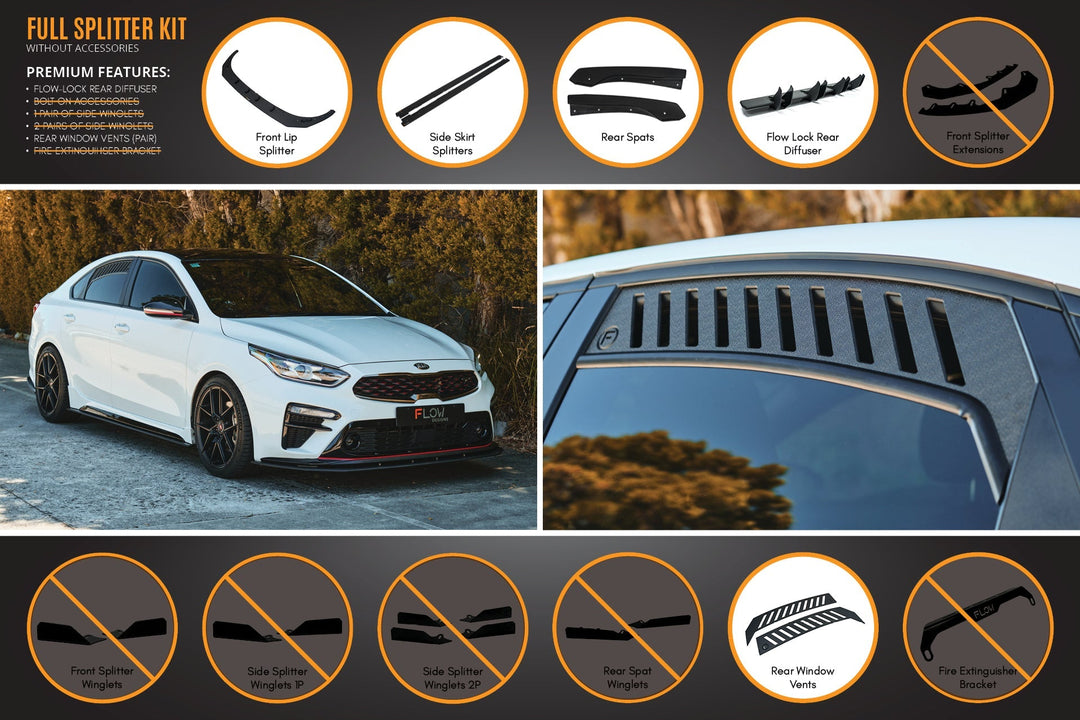 Cerato GT Sedan PFL Full Lip Splitter Set - Image 3 by Flow Design