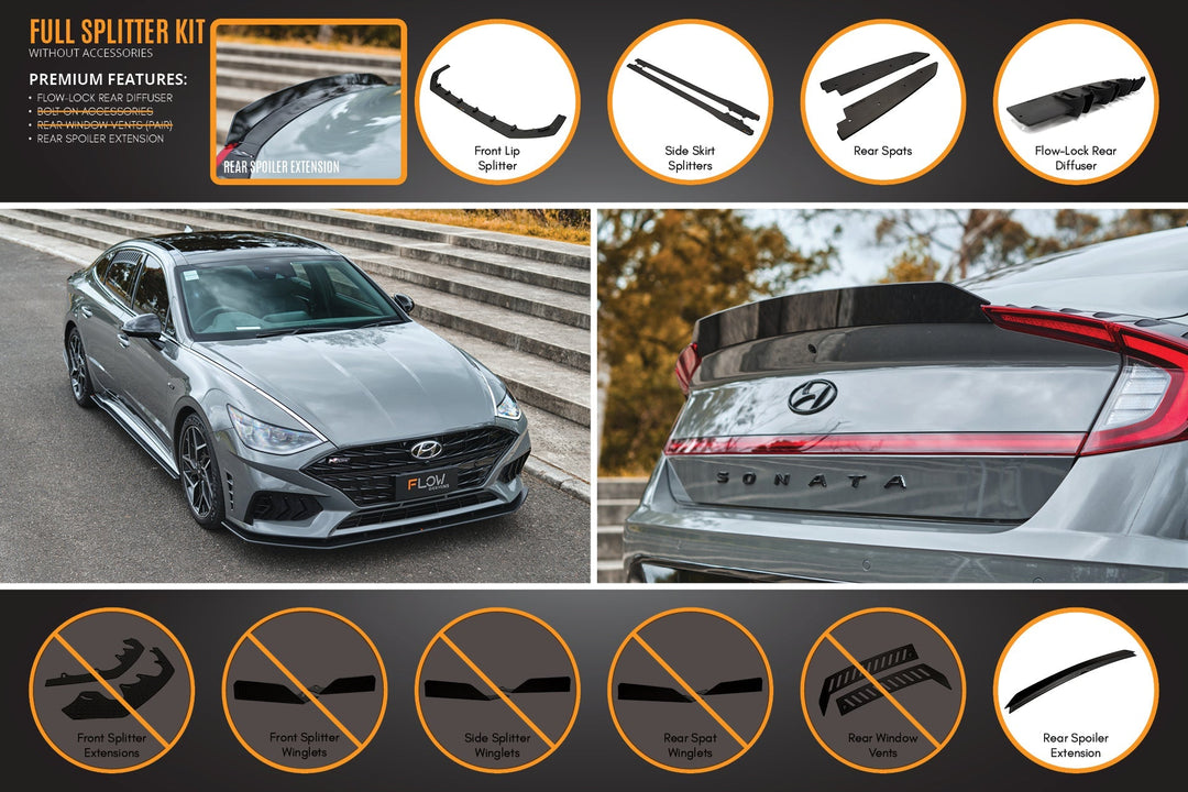 DN8 Sonata N Line 2020-2023 Full Lip Splitter Set - Image 4 by Flow Design