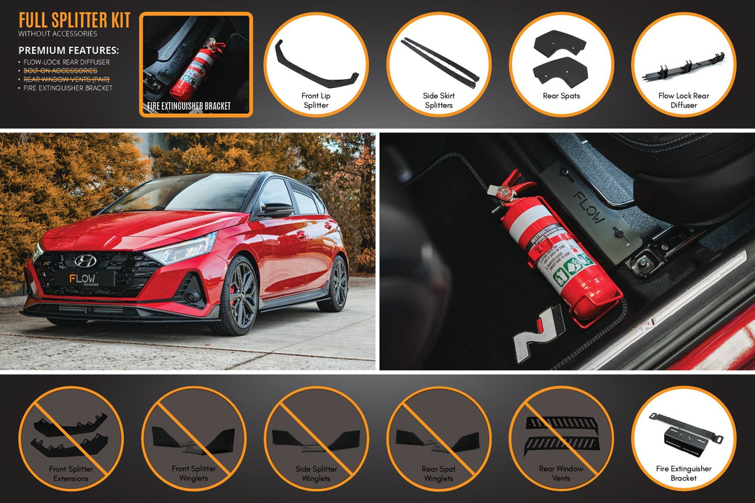 i20 N BC3 Full Lip Splitter Set - Image 4 by Flow Design