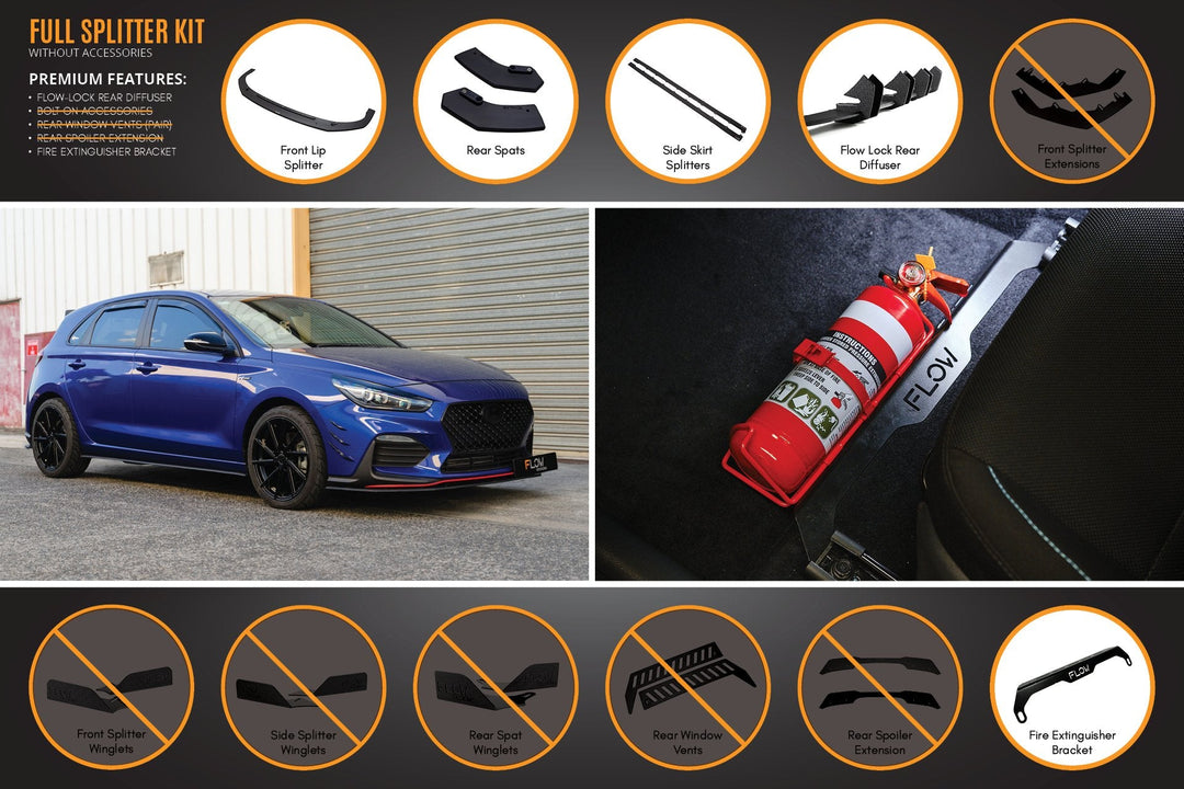 i30 N Line Hatch PD (2018-Current) Full Splitter Lip Set - Image 5 by Flow Design