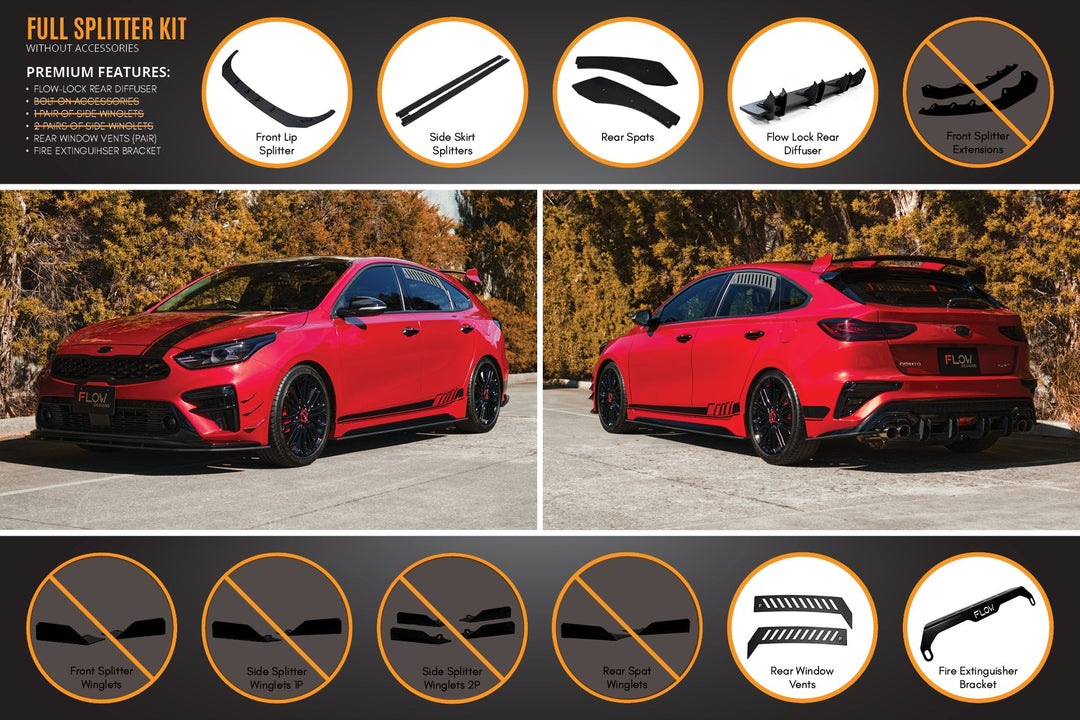 Cerato GT Hatch PFL Full Lip Splitter Set - Image 5 by Flow Design