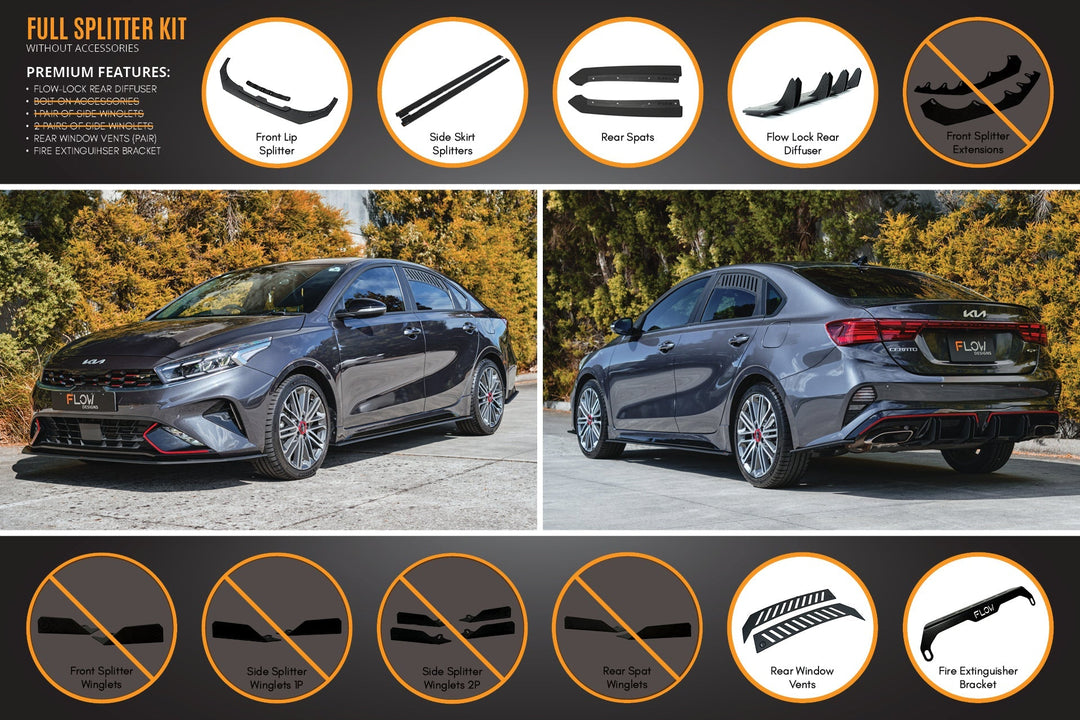 Cerato GT Sedan FL Full Lip Splitter Set - Image 5 by Flow Design