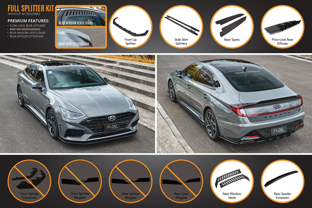 DN8 Sonata N Line 2020-2023 Full Lip Splitter Set - Image 5 by Flow Design