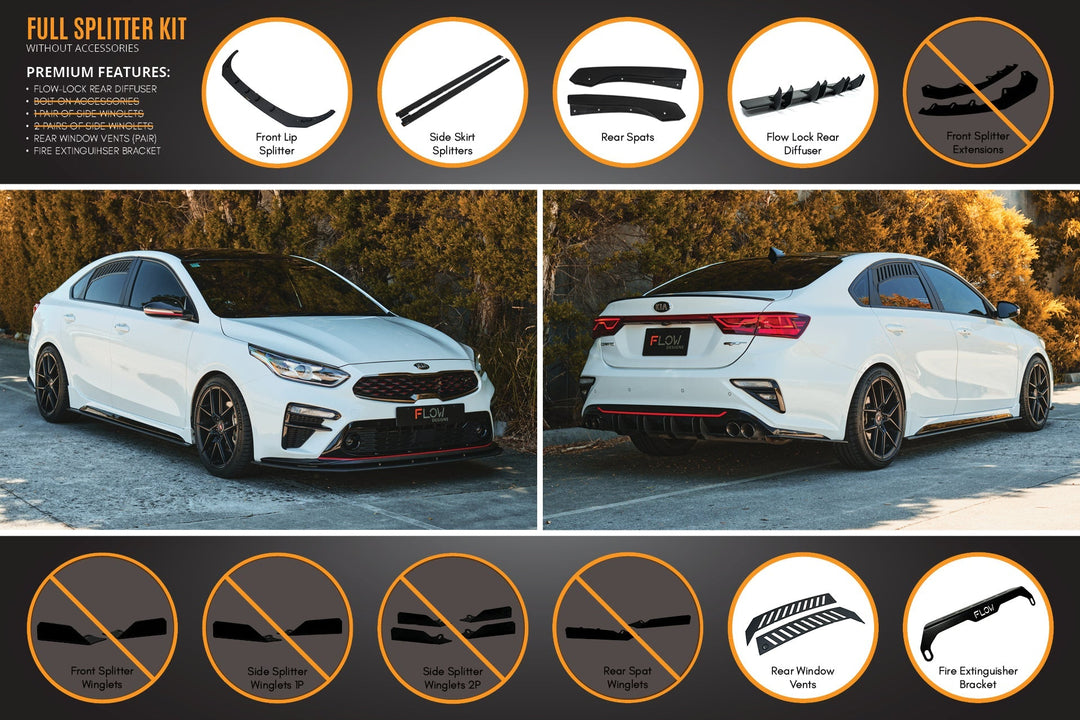 Cerato GT Sedan PFL Full Lip Splitter Set - Image 5 by Flow Design
