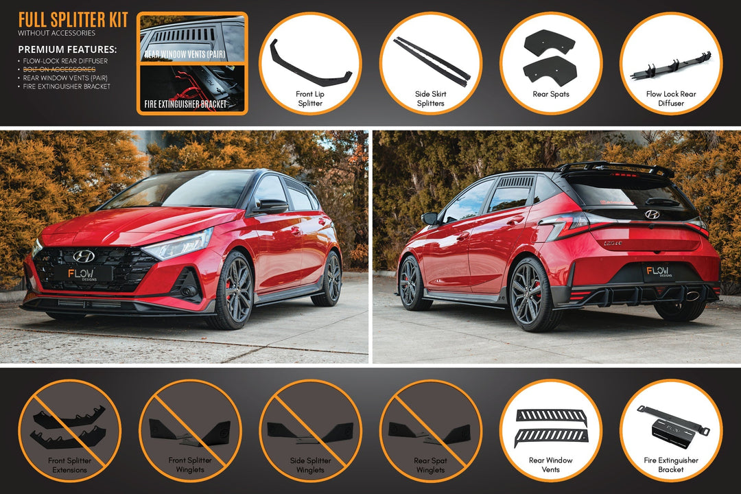 i20 N BC3 Full Lip Splitter Set - Image 5 by Flow Design