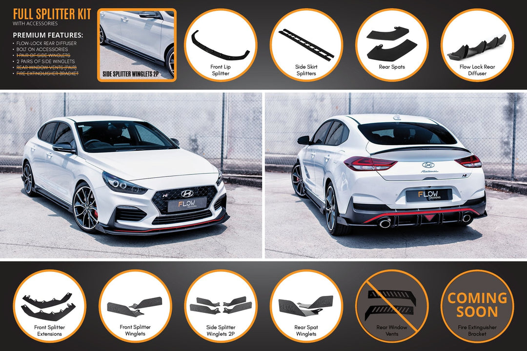 i30N Fastback PD Full Lip Splitter Set - Image 6 by Flow Design
