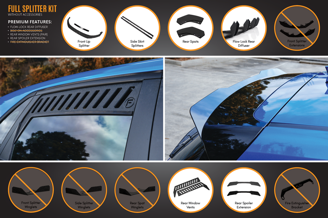 i30 SR Hatch (2017-2018) Full Lip Splitter Set - Image 6 by Flow Design