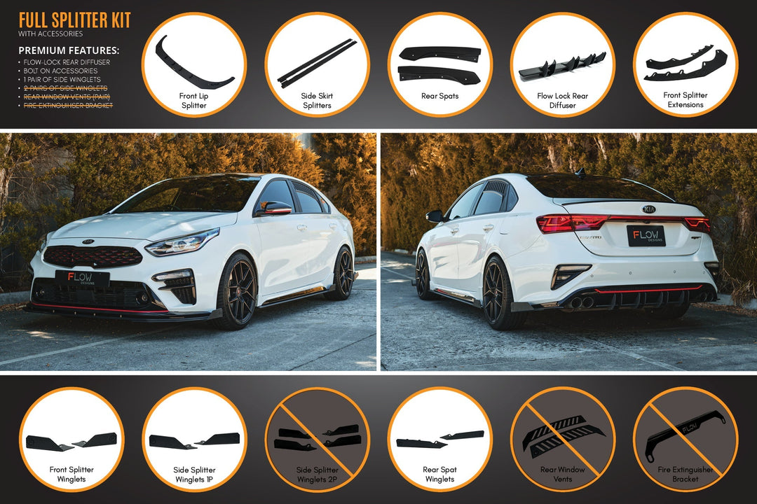 Cerato GT Sedan PFL Full Lip Splitter Set - Image 6 by Flow Design