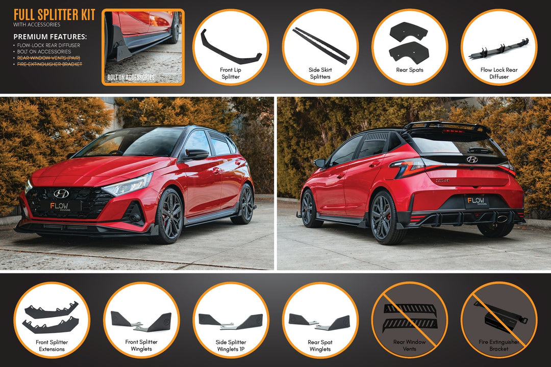 i20 N BC3 Full Lip Splitter Set - Image 6 by Flow Design