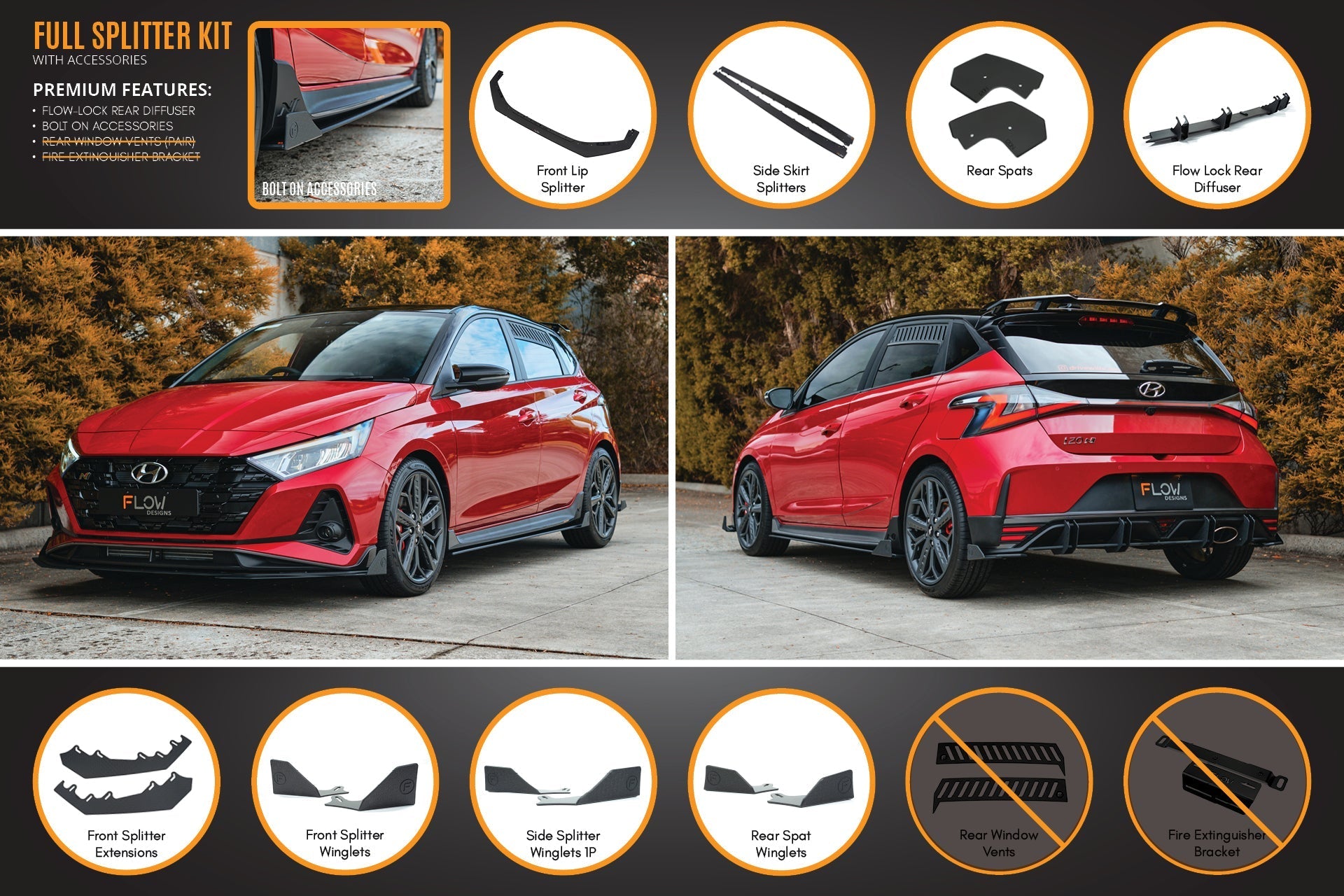 i20 N BC3 Full Lip Splitter Set