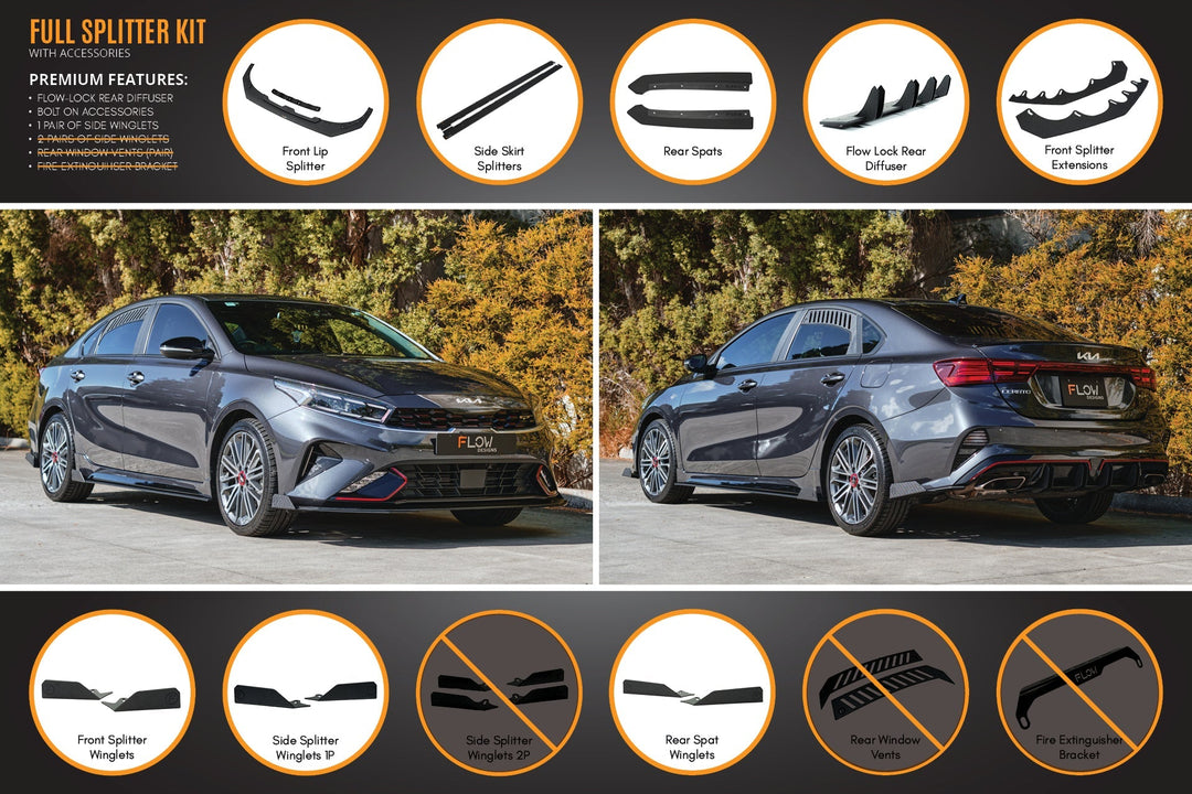 Cerato GT Sedan FL Full Lip Splitter Set - Image 6 by Flow Design