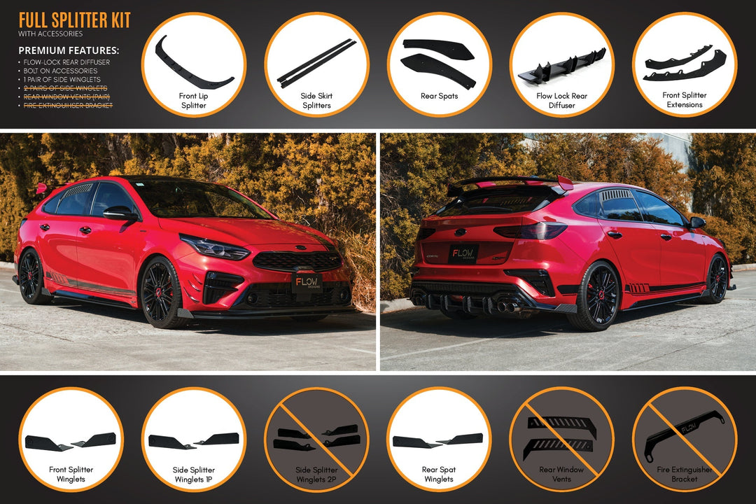 Cerato GT Hatch PFL Full Lip Splitter Set - Image 6 by Flow Design