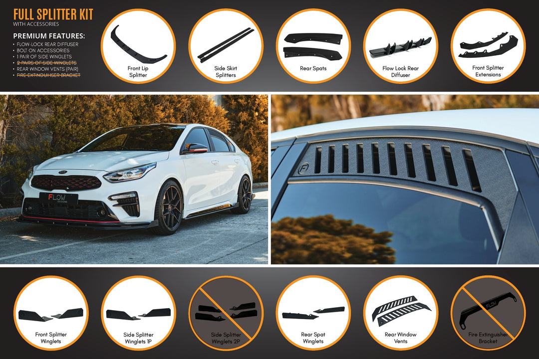 Cerato GT Sedan PFL Full Lip Splitter Set - Image 7 by Flow Design