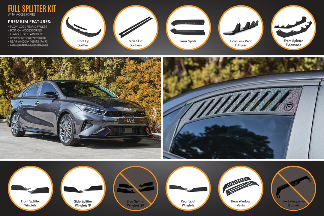 Cerato GT Sedan FL Full Lip Splitter Set - Image 7 by Flow Design