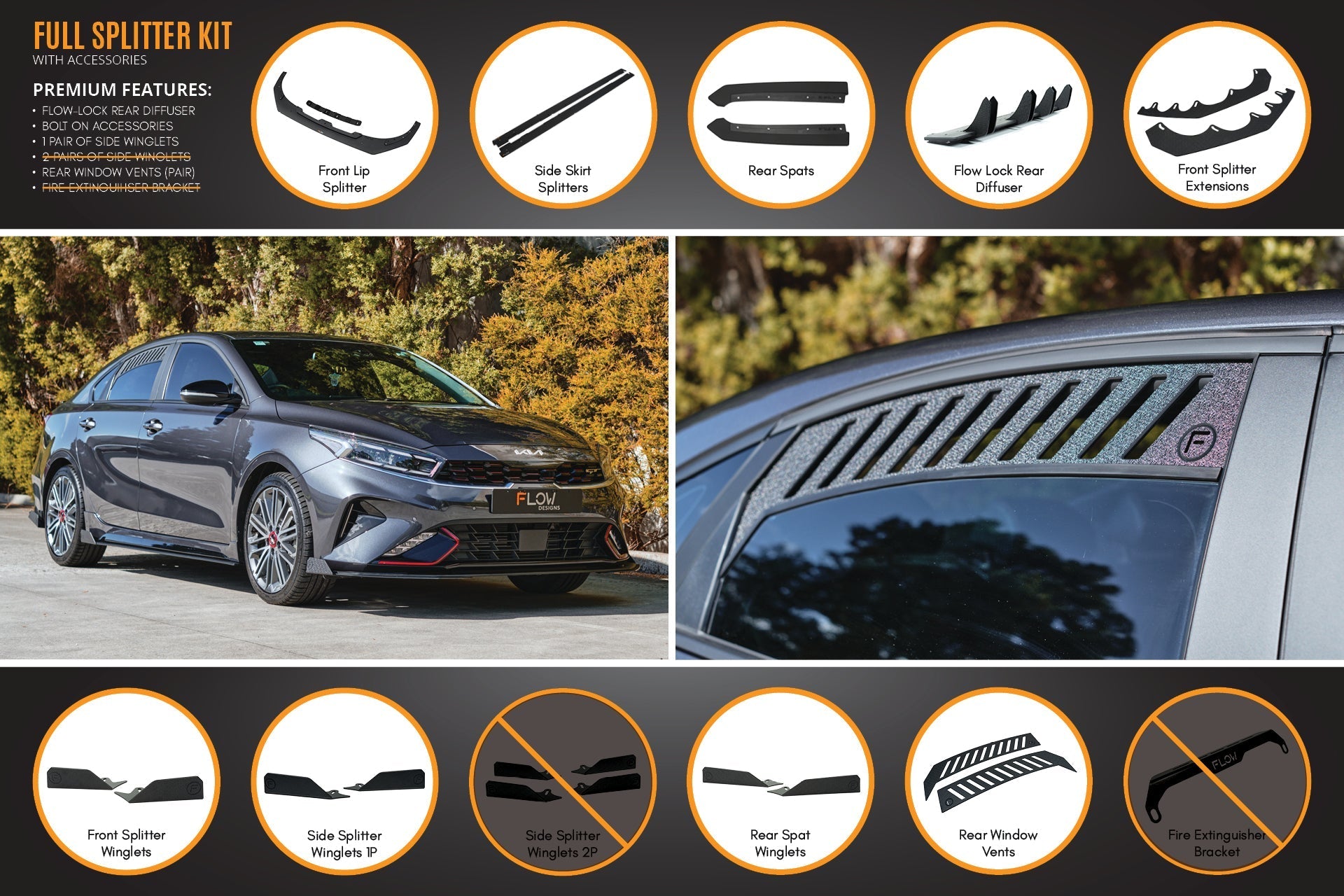 Cerato GT Sedan FL Full Lip Splitter Set