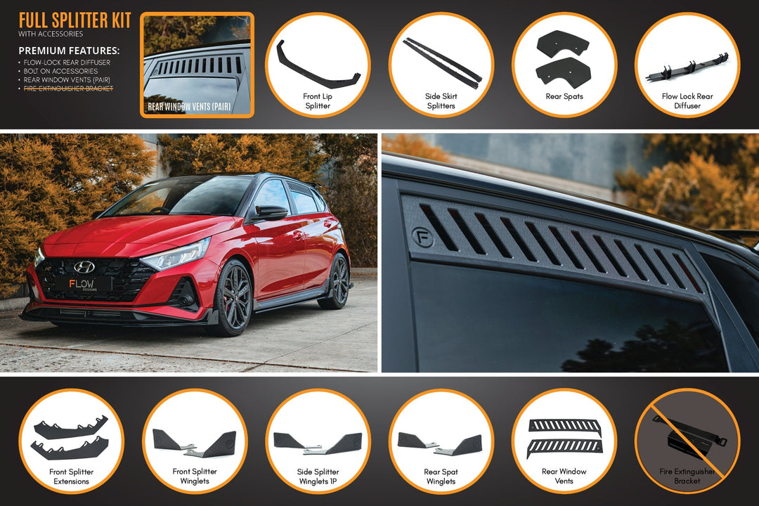 i20 N BC3 Full Lip Splitter Set - Image 7 by Flow Design