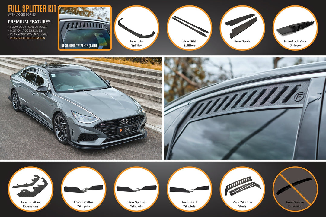 DN8 Sonata N Line 2020-2023 Full Lip Splitter Set - Image 7 by Flow Design
