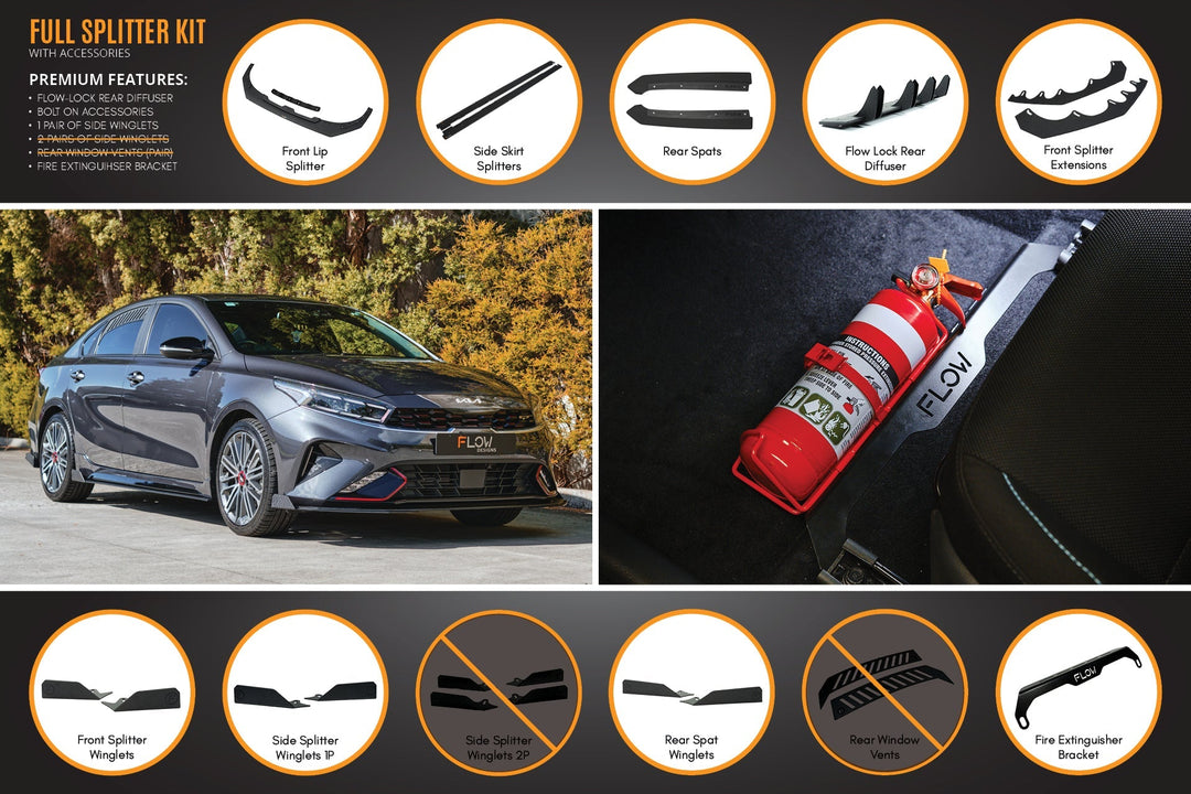 Cerato GT Sedan FL Full Lip Splitter Set - Image 8 by Flow Design