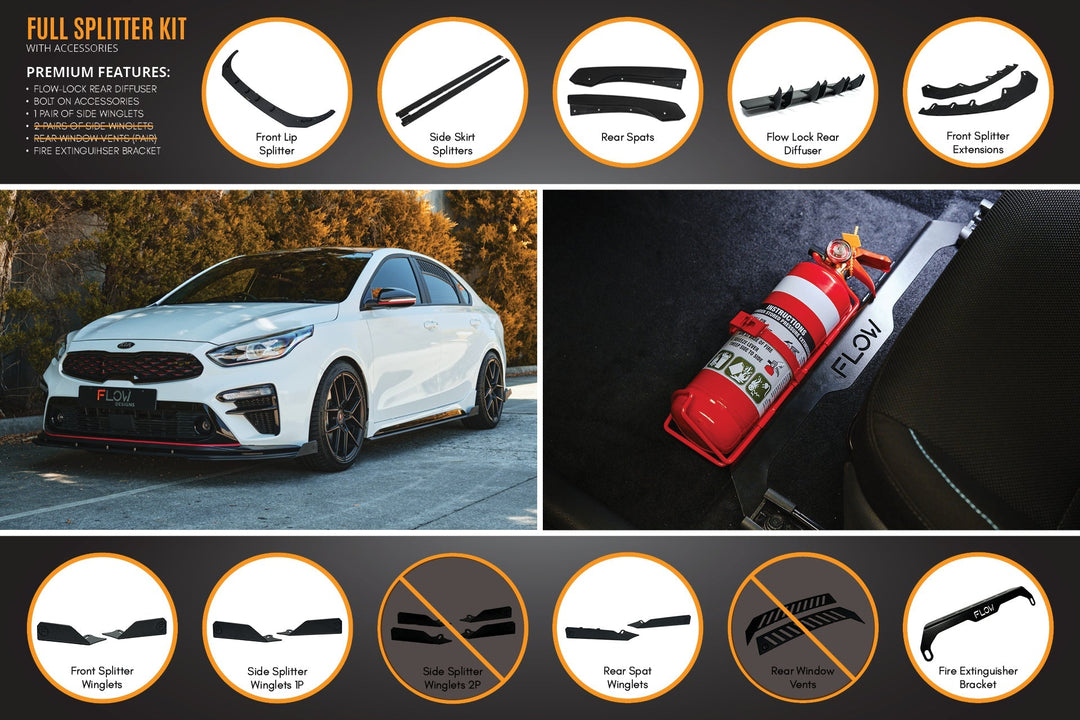 Cerato GT Sedan PFL Full Lip Splitter Set - Image 8 by Flow Design