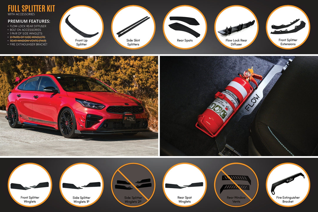 Cerato GT Hatch PFL Full Lip Splitter Set - Image 8 by Flow Design