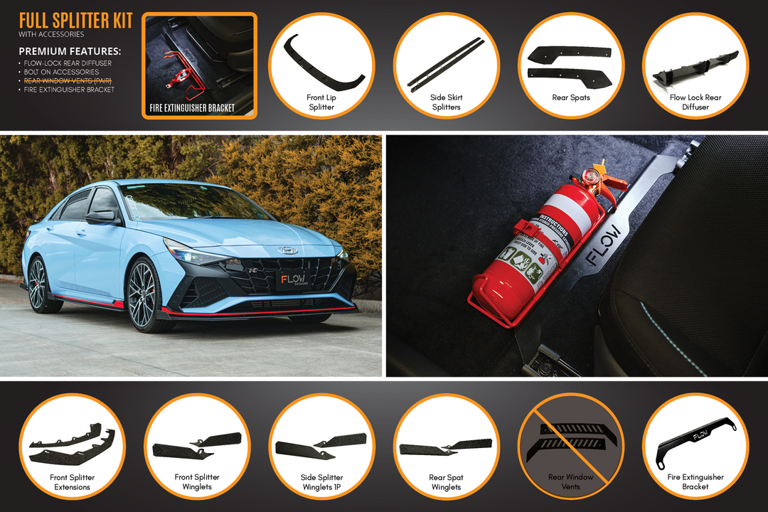 CN7 Elantra N Sedan 2021 Full Lip Splitter Set - Image 8 by Flow Design