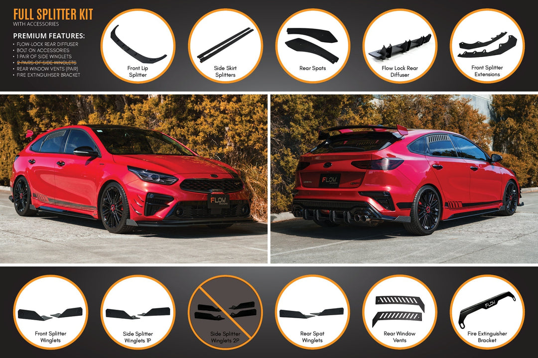 Cerato GT Hatch PFL Full Lip Splitter Set - Image 9 by Flow Design
