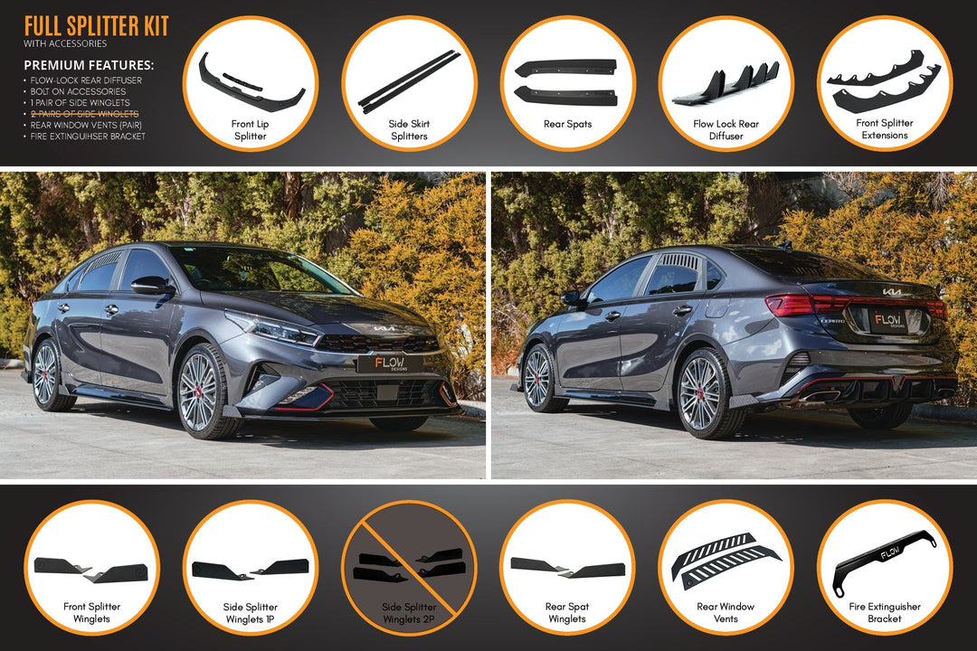 Cerato GT Sedan FL Full Lip Splitter Set - Image 9 by Flow Design