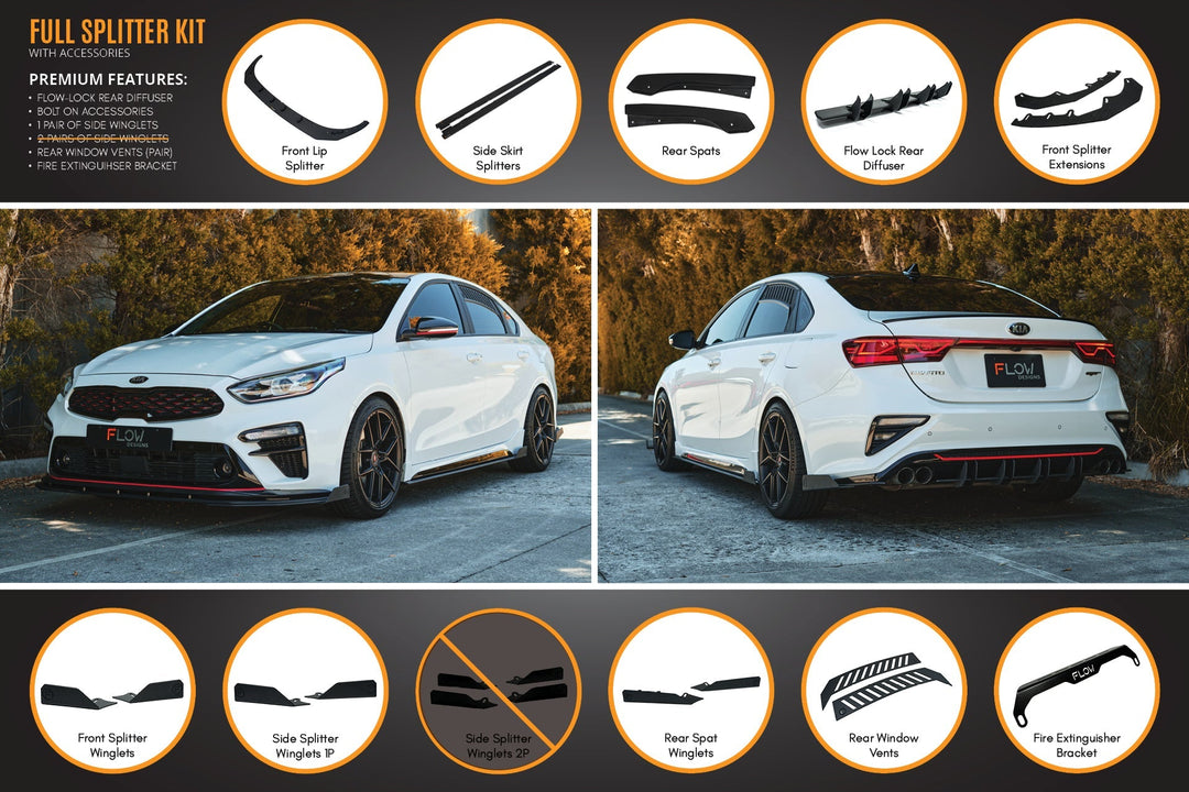 Cerato GT Sedan PFL Full Lip Splitter Set - Image 9 by Flow Design