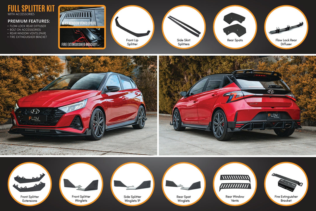 i20 N BC3 Full Lip Splitter Set - Image 9 by Flow Design