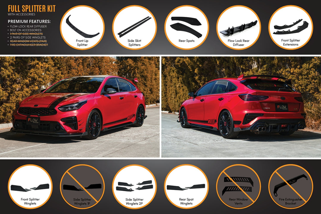 Cerato GT Hatch PFL Full Lip Splitter Set - Image 10 by Flow Design