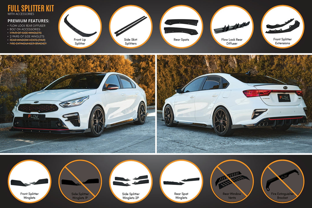 Cerato GT Sedan PFL Full Lip Splitter Set - Image 10 by Flow Design