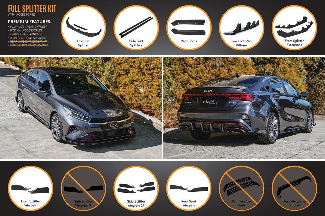 Cerato GT Sedan FL Full Lip Splitter Set - Image 10 by Flow Design