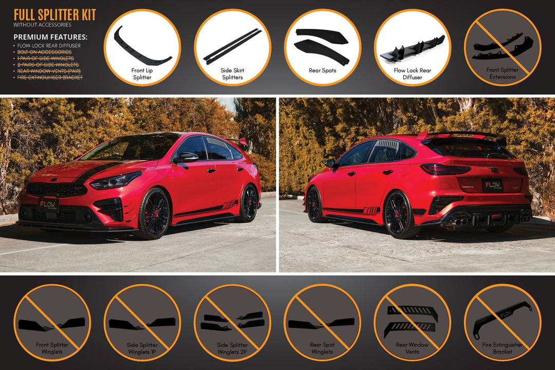 Cerato GT Hatch PFL Full Lip Splitter Set - Image 2 by Flow Design