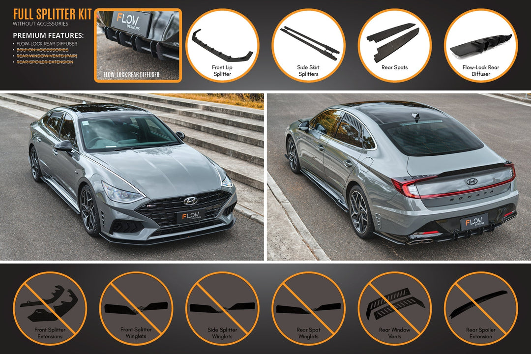 DN8 Sonata N Line 2020-2023 Full Lip Splitter Set - Image 2 by Flow Design