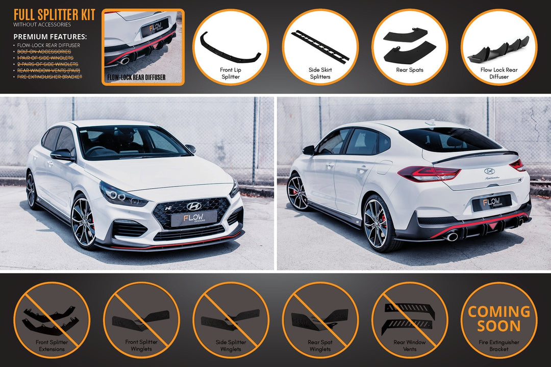 i30N Fastback PD Full Lip Splitter Set - Image 2 by Flow Design
