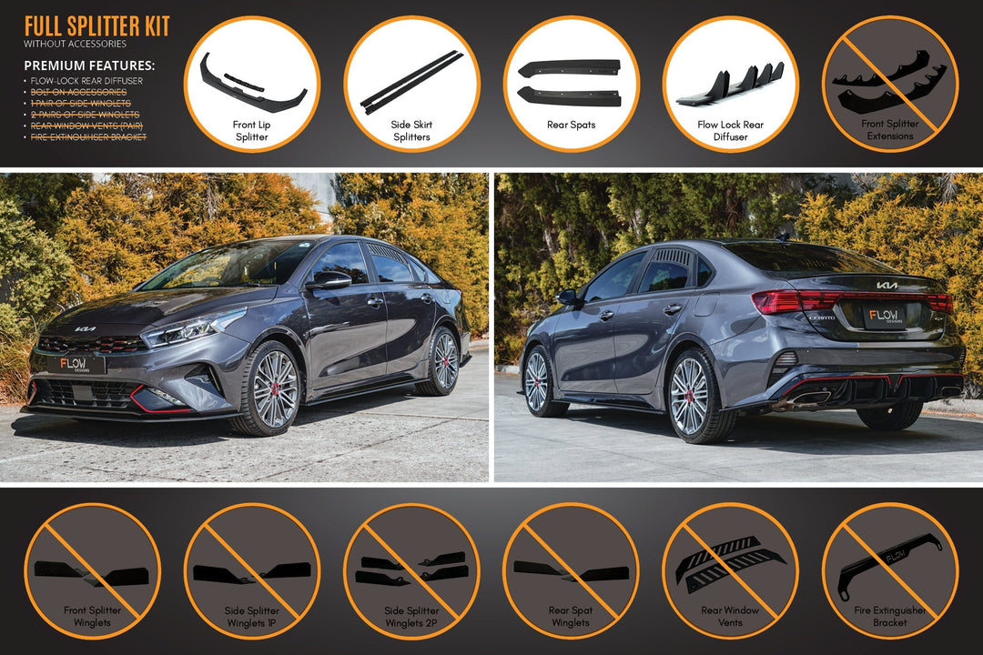 Cerato GT Sedan FL Full Lip Splitter Set - Image 2 by Flow Design