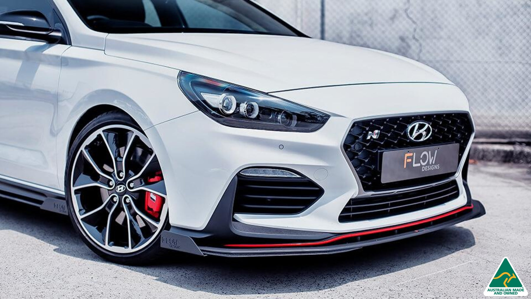 White Hyundai i30N Fastback Front Splitter Winglets