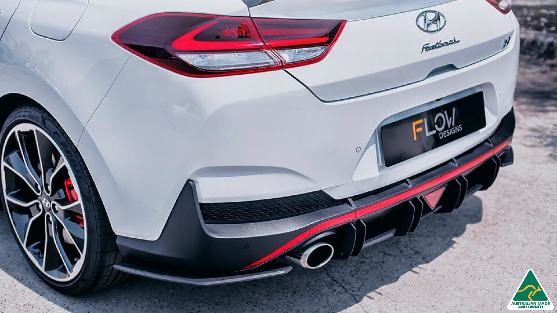 White Hyundai i30N Fastback Rear Diffuser